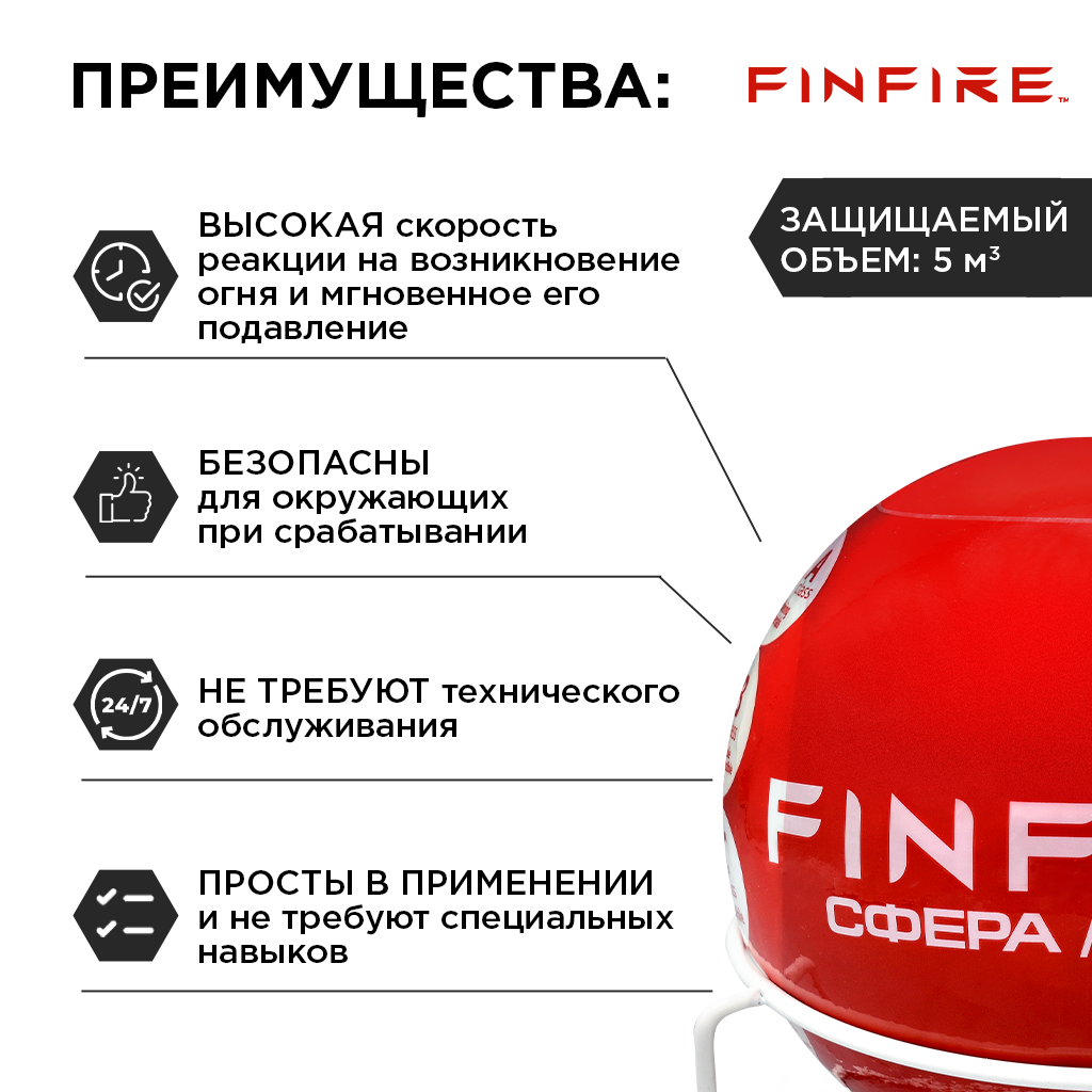 картинка Автономное устройство пожаротушения FINFIRE "СФЕРА", 1 шар