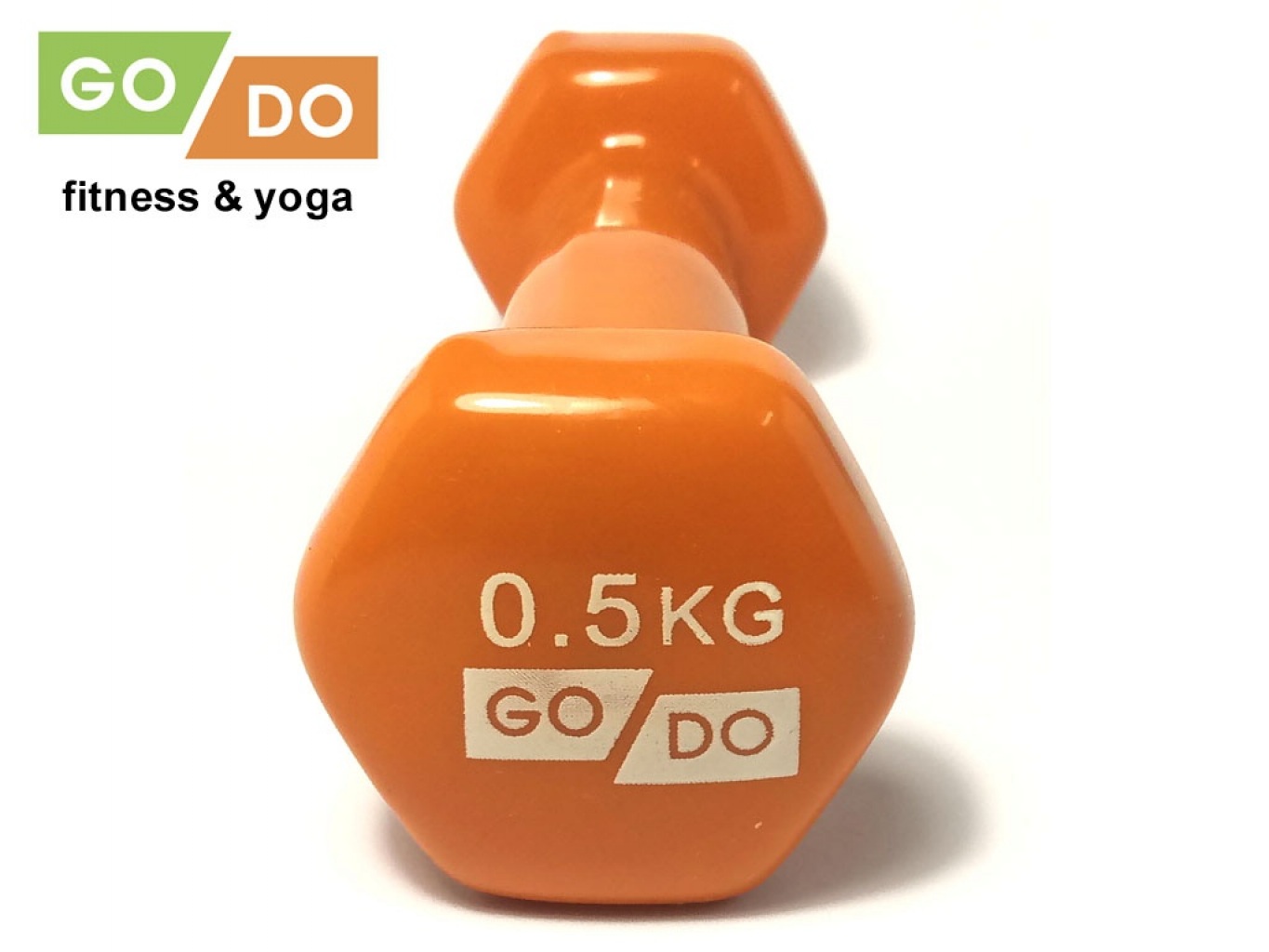 картинка Гантель GO DO в виниливой оболочке оранжевая 0,5 кг