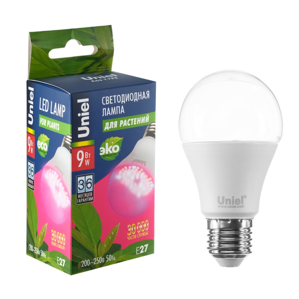 картинка Лампа светодиодная для растений UNIEL прозрачная