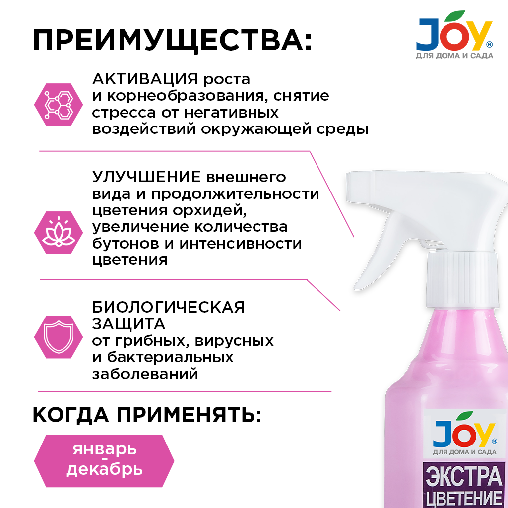 картинка Эликсир для орхидей JOY "Экстра Цветение", 400 мл