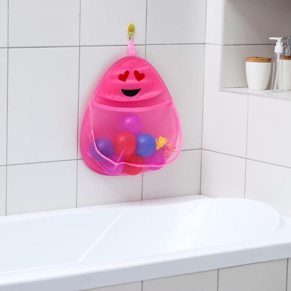 картинка СЕТКА "Смайлик" для хранения игрушек в ванной 