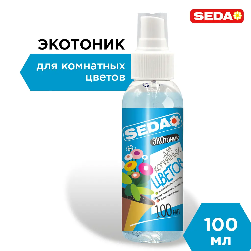 картинка ЭКОтоник для комнатных цветов SEDA 100 мл